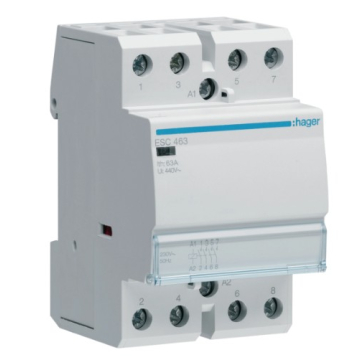 HAGER kontakter 4P 63A 230V AC na šinu