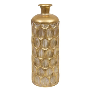 ATMOSPHERA vaza metalna rebrasta visina 60cm, zlatna