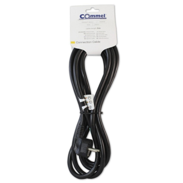 COMMEL kabl priključni H05VV-F 3x2,5, dužina 3m, crni
