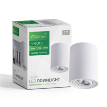 GREEN TECH svjetiljka nadgradna GU10 bijela TS116