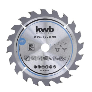KWB list fi150x16mm 20 zuba karbid