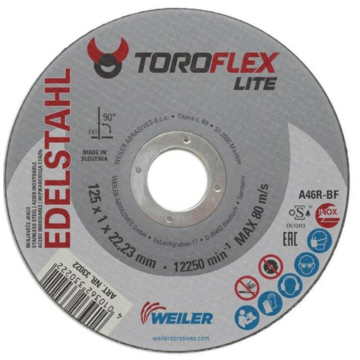 WEILER ploča rezna 180x1,6x22,23 za inox A46 Toro Lite