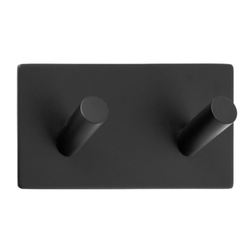 AWD INTERIOR kukica za kupatilo crna samoljepljiva 2 kuke 9x4,5x3cm