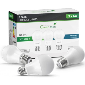 GREEN TECH sijalice LED A60 6W/6000K E27 Epistar 3/1