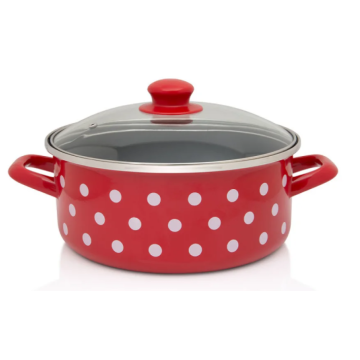METALAC šerpa plitka 20cm crvena - bijele tufne