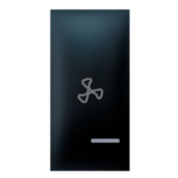 ALING CONEL taster EXP 1M sa oznakom ventilatora i indikacijom crni