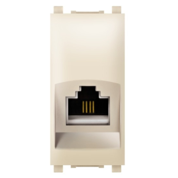 ALING CONEL utičnica telefonska RJ12 6/4 CAT 3 EXP 1M krem