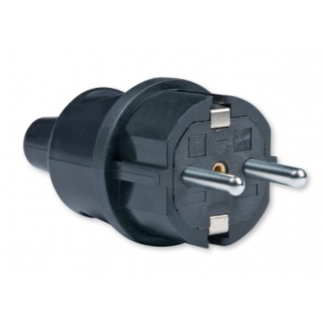 ALING CONEL utikač dvopolni masivni S crni