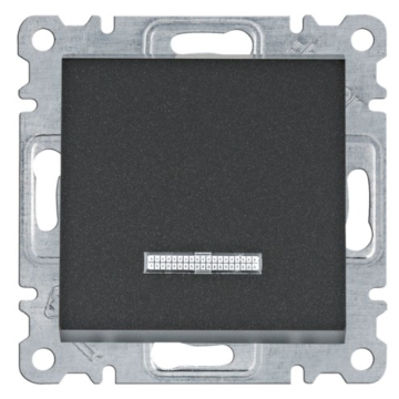 HAGER taster sa indikacijom 10A Lumina crni