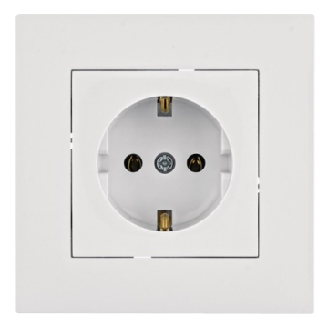 HAGER utičnica šuko sa okvirom Lumina Intense bijela