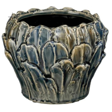 MICA saksija ukrasna Leaf plava, visina 11,5cm, širina 15cm