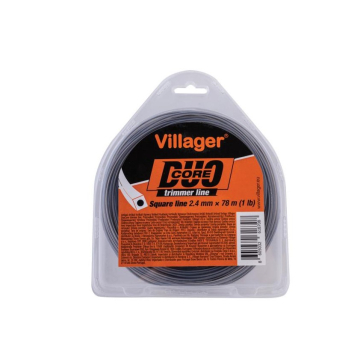 VILLAGER silk za trimer 2,4 mm x 15 m Duo Core četvrtasti
