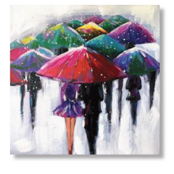 AMBIENTE GLAMOUR slika Colorful Umbrellas 100x100cm
