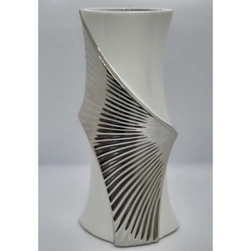 AMBIENTA GLAMOUR vaza bijela-srebro M