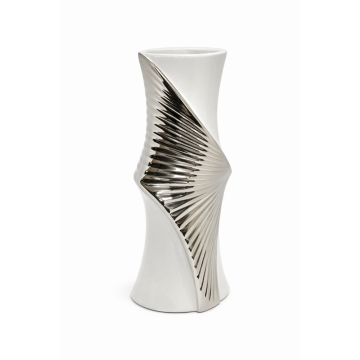 AMBIENTI GLAMOUR vaza bijela-srebro S