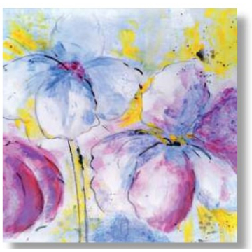 AMBIENTE GLAMOUR slika Flori Lilla 80x80cm