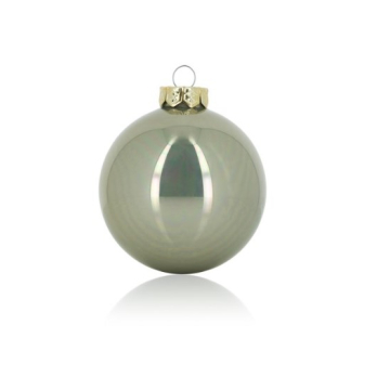 NOVOGODIŠNJE kugle staklene 8cm platinasta 16/1