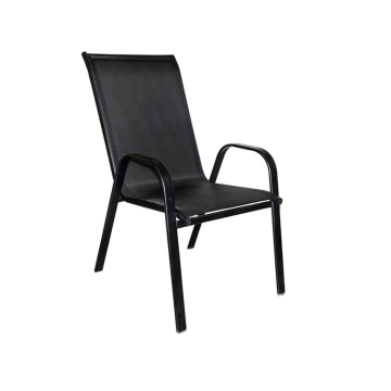 STOLICA vrtna metal/platno crna 72,5x52,5x94cm