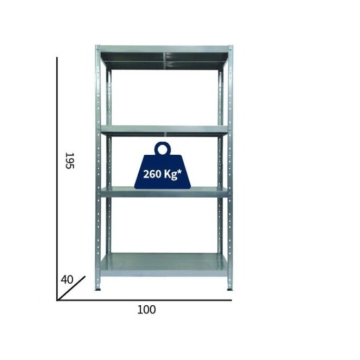 GRIMA montažna pocinčana polica  195X100X40cm  N/260KG