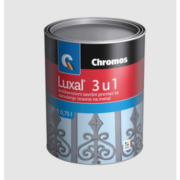 CHROMOS lak emajl 3u1 crni mat 0,75L Luxal uljani