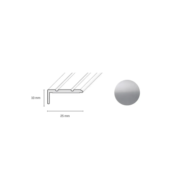 DOLKKEN PROFILES aluminijumska lajsna DP31/S Silver 2,5x1x90 cm