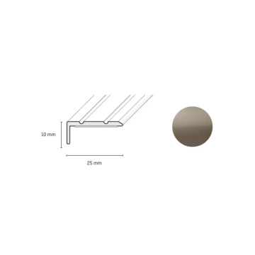 DOLKKEN PROFILES aluminijumska lajsna u bronzanoj boji 2,5x1x90 cm