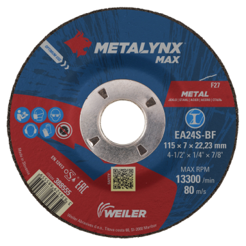 WEILER Metalynx PRO brusna ploča 115x7x22 F27-DV