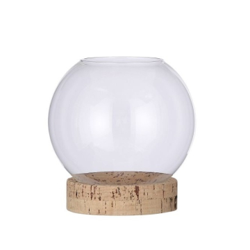 MICA Staklena Saksija H19 FI18CM na Drvenom Postolju