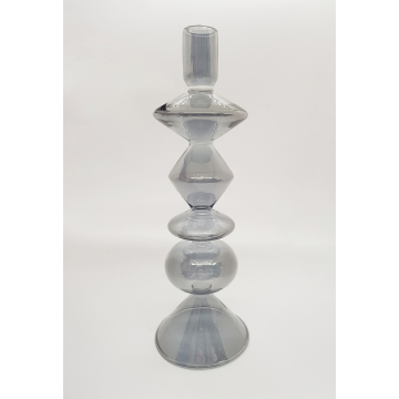 SVIJEĆNJAK stakleni crni Costa 25,5x9 cm