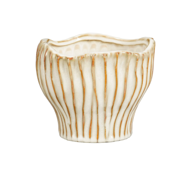 MICA saksija ukrasna CEM h12,5 cm fi15,5 cm bijelo-žuta