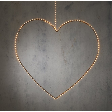 DEKORACIJA novogodišnja srce sa LED lampicama 108x38cm