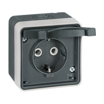 ALING Conel utičnica OG MF 16A/250V PVC IP55 Protecta tamno siva