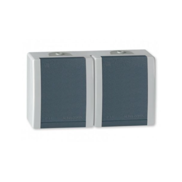 ALING Conel dupla utičnica OG MF 16A PVC IP44 porculan antracit power