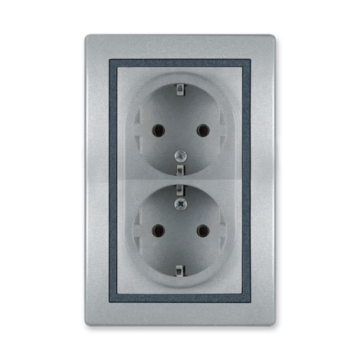 ALING CONEL utičnica mf dupla Prestige silver