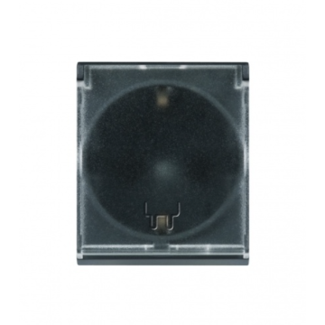 ALING Conel utičnica monofazna šesnaest ampera dva modula sa transparentnim poklopcem Mode antracit