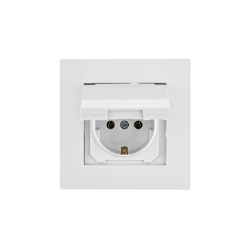 HAGER utičnica sa poklopcem i okvirom Lumina Intense bijela