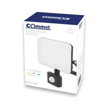 COMMEL reflektor LED sa senzorom 20W 4000K 2100 lm IP44 crni