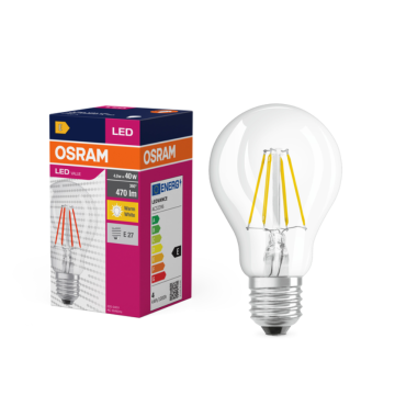 OSRAM LED bis cla40 4W/827 E27 filament bistro staklo