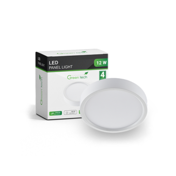 GREEN Tech panel LED 12W 4200K nadgradni okrugli