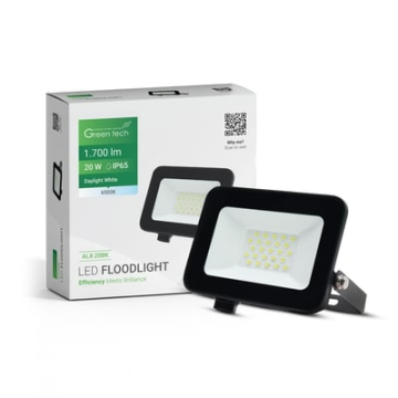 GREENTECH LED reflektor 20W crni