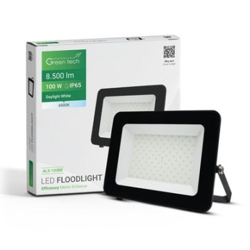 GREENTECH LED reflektor 100W crni