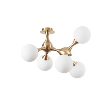 IDEAL LUX luster Nodi sa 5 bijelih kugli - zlatni