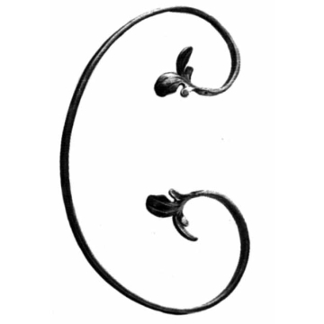 IND.I.A kovani element ispuna C 12x6x230x350mm sa cvjetovima