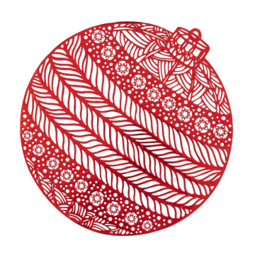 FÉÉRIC LIGHTS & CHRISTMAS podmetač za tanjir - kugla crvena za jelku 38 cm