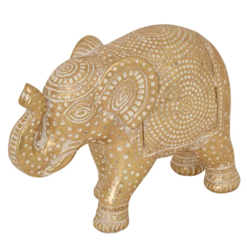 ATMOSPHERA Figura slon Gajah 11,5 cm zlatna smola
