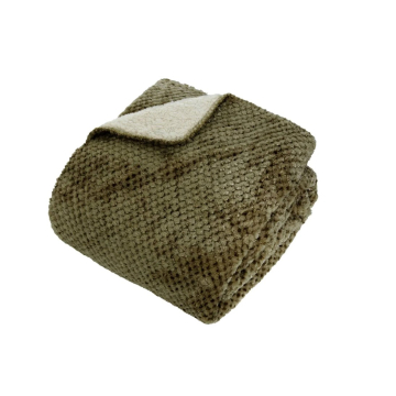 ATMOSPHERA prekrivač Lyno 130x170cm flanel maslinasto zelena