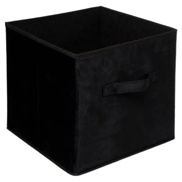 5FIVE korpa za odlaganje somot crna sklopiva 31x31 cm