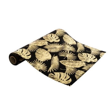 ATMOSPHERA nadstolnjak u rolni crno-zlatni 28x500cm