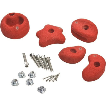 KBT kamenje za penjanje, 5 komada, crvena, veličina S