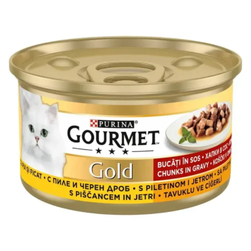GOURMET hrana za mačke Gold piletina i jetra 85 g